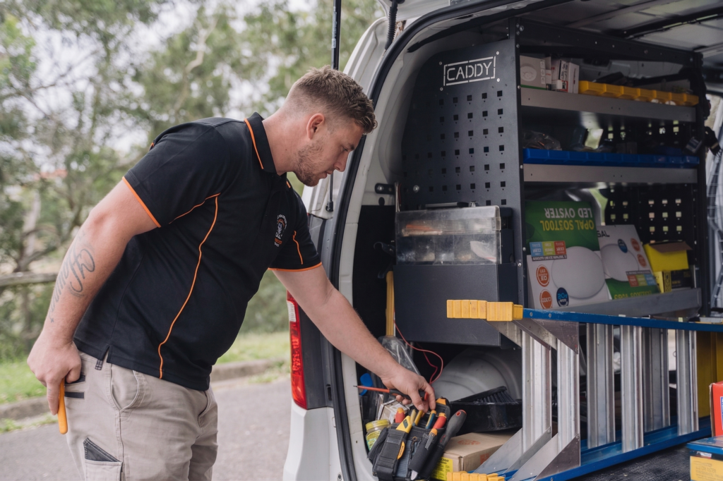 Licensed St Peters electrician working on a residential job